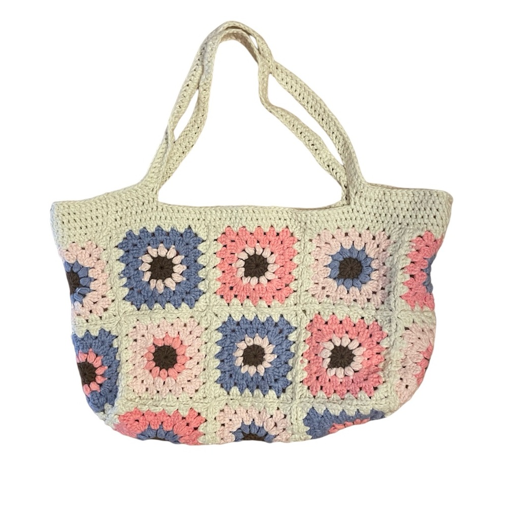 Crochet Granny Square Tote Bag - Picture 2 of 2